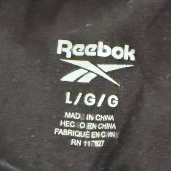 Reebok Black Logo Graphic T-Shirt Large – Short Sleeve Athletic Tee Unisex - Picture 3 of 3